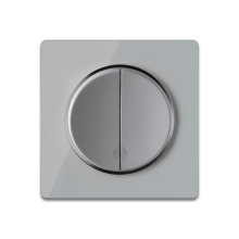 Interrupteur va-et-vient double avec plaque de finition en verre - Gris