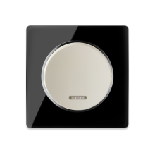 Interrupteur simple allumage avec tйmoin lumineux, 1 voie  Beige avec plaque de finition en verre, Gris