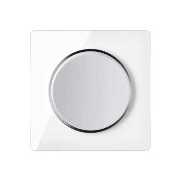 Interrupteur simple allumage avec plaque de finition en verre - Blanc