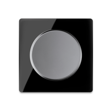 Interrupteur simple allumage gris avec plaque de finition verre - noir