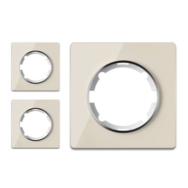 Plaque de finition Garda en verre, 1 poste, encastrà (pack de 3)-"Beige 3 piéces"