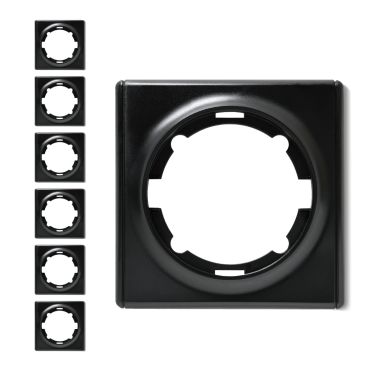 Plaque de finition Florence en plastique, 1 poste (pack de 7)-"Noir 7 pieces"