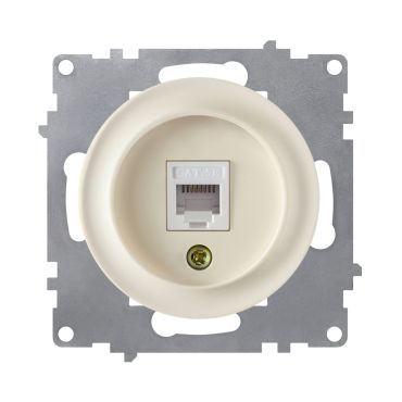 Prise réseau RJ45, prise réseau 1xRJ45, CAT5e, encastrée, sans cadre-"Beige"