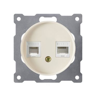 Prise double 2xRJ45, Cat.5e UTP-"Beige"