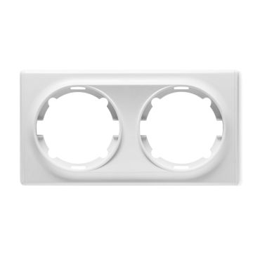 Plaque de finition Florence en plastique, 2 postes-"Blanc"