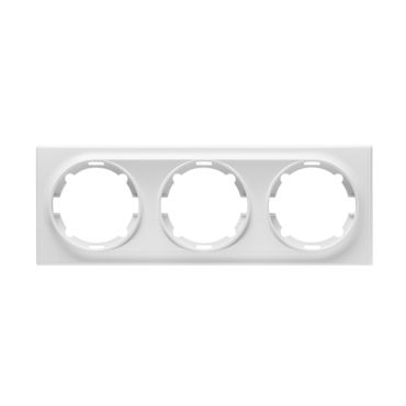 Plaque de finition Florence en plastique, 3 postes-"Blanc"