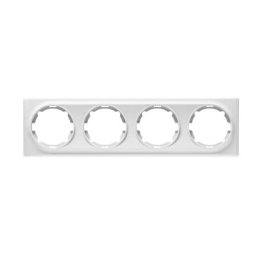 Plaque de finition Florence en plastique, 4 postes-"Blanc"