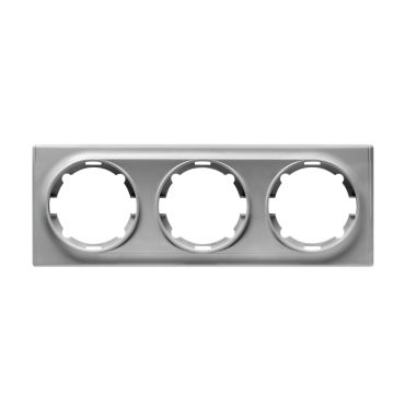 Plaque de finition Florence en plastique, 3 postes-"Gris"