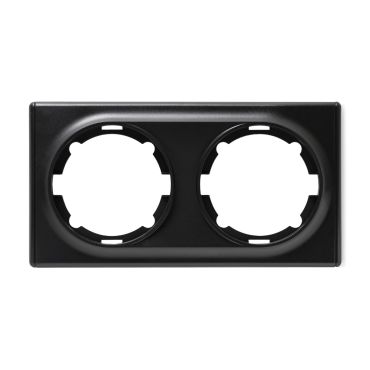 Plaque de finition Florence en plastique, 2 postes-"Noir"