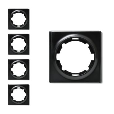 Plaque de finition Florence en plastique, 1 poste (pack de 5)-"Noir 5 piéces"