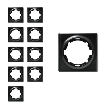 Plaque de finition Florence en plastique, 1 poste (pack de 10)-"Noir 10 piéces"