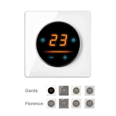 Thermostat OneKeyElectro 25 WIFI Touch avec cadre en verre Garda - blanc