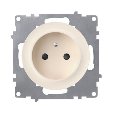 Prise de courant avec terre 16A – mécanisme à assembler – beige
