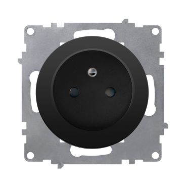 Prise de courant avec terre 16A – mécanisme à assembler – noir