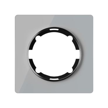 Prise de courant avec terre 16A – ensemble complet – cadre de finition en verre – série Garda – gris