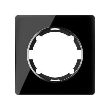 Prise de courant avec terre 16A – ensemble complet – cadre de finition en verre – série Garda – noir