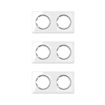 Plaque de finition Garda en verre, horizontal, 2 postes (pack 3)