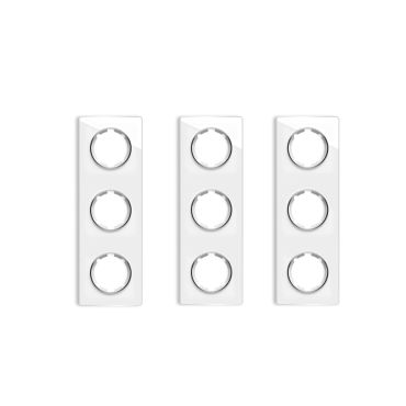 Plaque de finition en verre Garda, 3 postes, vertical (pack 3)