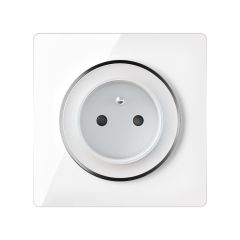 Prise de courant avec terre 16A – ensemble complet – cadre de finition en verre – série Garda