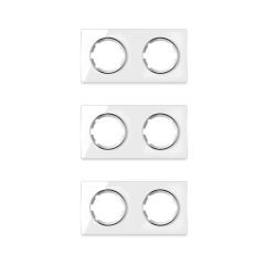 Plaque de finition Garda en verre, horizontal, 2 postes (pack 3)