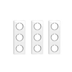 Plaque de finition en verre Garda, 3 postes, vertical (pack 3)