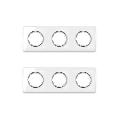 Plaque de finition Garda en verre, horizontal, 3 postes (pack 2)