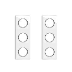Plaque de finition en verre Garda, 3 postes, vertical (pack 2)