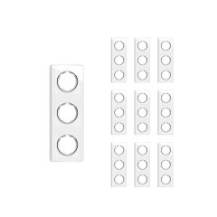 Plaque de finition en verre Garda, 3 postes, vertical (pack 10)