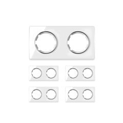 Plaque de finition Garda en verre, horizontal, 2 postes (pack 5)