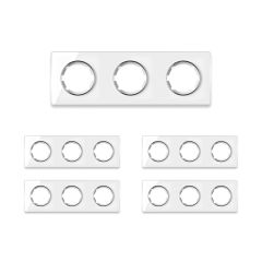 Plaque de finition Garda en verre, horizontal, 3 postes (pack 5)