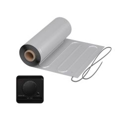 Natte chauffante WARMON ALU 150 W/m² avec Thermostat AC3082H analogique, noir