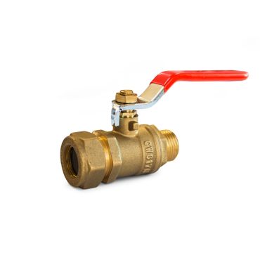 Vanne d'arrêt à boule pour eau avec filetage extérieur, montage rapide, nickelé (M) 15х1/2'' NP EF