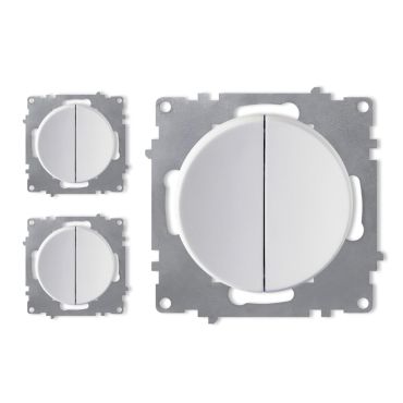 Interrupteur double, 1 voie (pack de 3)-"Blanc 3 piéces"