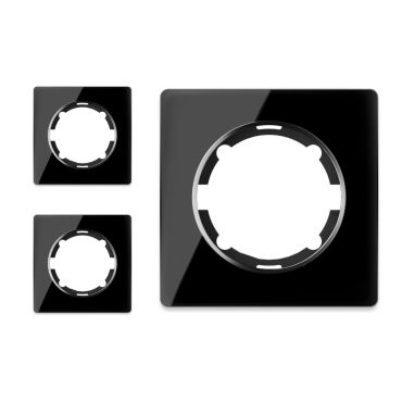 Plaque de finition Garda en verre, 1 poste, encastrà (pack de 3)-"Noir 3 piéces"