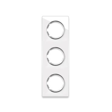 Plaque de finition en verre Garda, 3 postes, vertical-"Blanc"