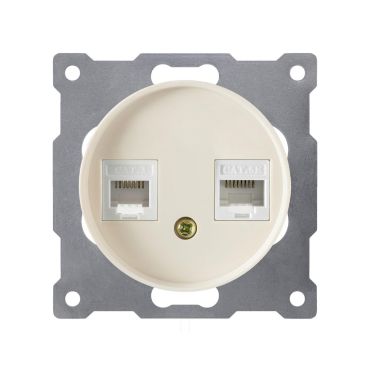 Prise double 2xRJ45, Cat.5e UTP-"Beige"