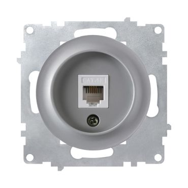 Prise réseau RJ45, prise réseau 1xRJ45, CAT5e, encastrée, sans cadre-"Gris"