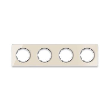 Plaque de finition Garda en verre 4 postes, horizontal, encastré-"Beige"