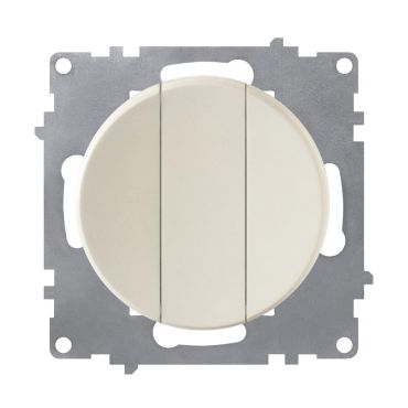 Interrupteur triple, simple allumage, témoin lumineux,  1 voie, encastré, sans cadre-"Beige"