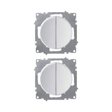 Interrupteur double, 1 voie (pack de 2)-"Blanc 2 piéces"