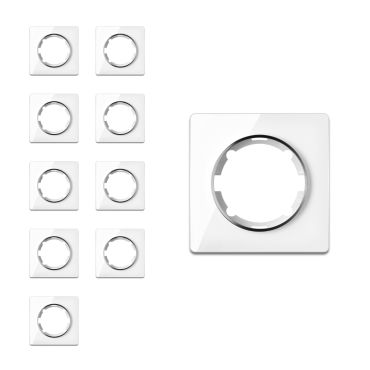 Plaque de finition Garda en verre, 1 poste, encastré (pack de 10)-"Blanc 10 piéces"