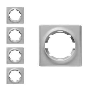 Plaque de finition Florence en plastique, 1 poste (pack de 5)-"Gris 5 piéces"