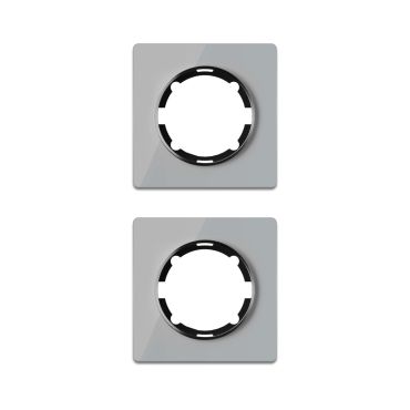 Plaque de finition Garda en verre, 1 poste, encastré (pack de 2)-"Gris 2 piéces"