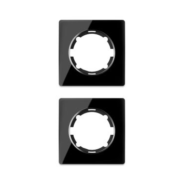 Plaque de finition Garda en verre, 1 poste, encastré (pack de 2)-"Noir 2 piéces"