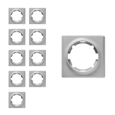Plaque de finition Florence en plastique, 1 poste (pack de 10)-"Gris 10 piéces"