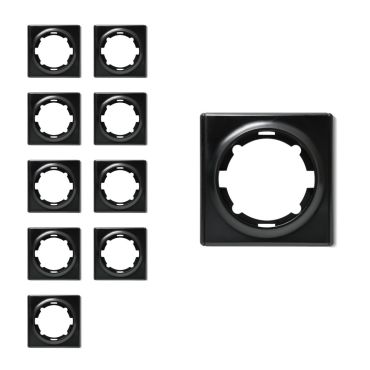 Plaque de finition Florence en plastique, 1 poste (pack de 10)-"Noir 10 piéces"