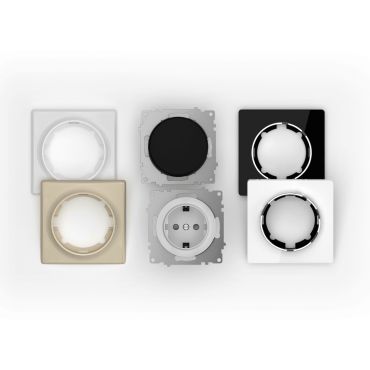 Kit Découverte OneKeyElectro: 1 prise + 1 interrupteur + 2 plaques Florence + 2 plaques Garda-""