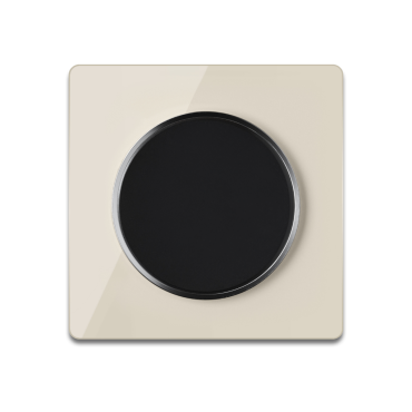 Interrupteur simple allumage avec plaque de finition en verre - Beige