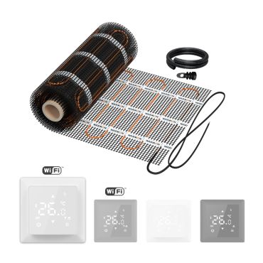 Chauffage mural électrique WARMON CLASSIC LIGHT 100 W/m² avec thermostat TS 100 – avec ou sans WiFi, noir ou blanc