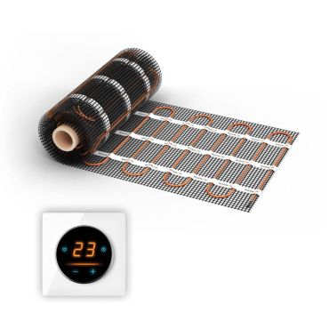 Chauffage au sol WARMON CLASSIC 150 W/m² avec Thermostat WiFi Tactile OKE-25 et cadre Garda